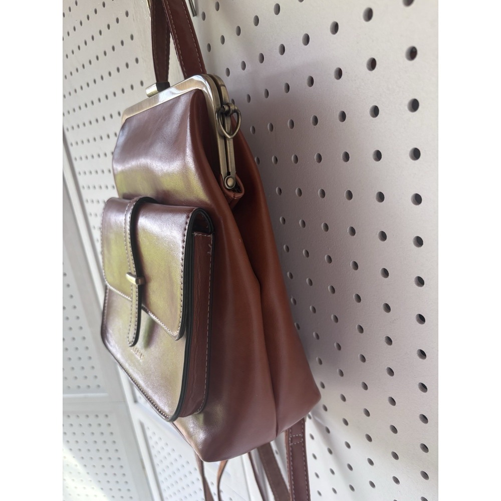 ECOSUSI Brown Backpack Crossbody Convertible Purse Bag Satchel Handbag - Picture 3 of 8